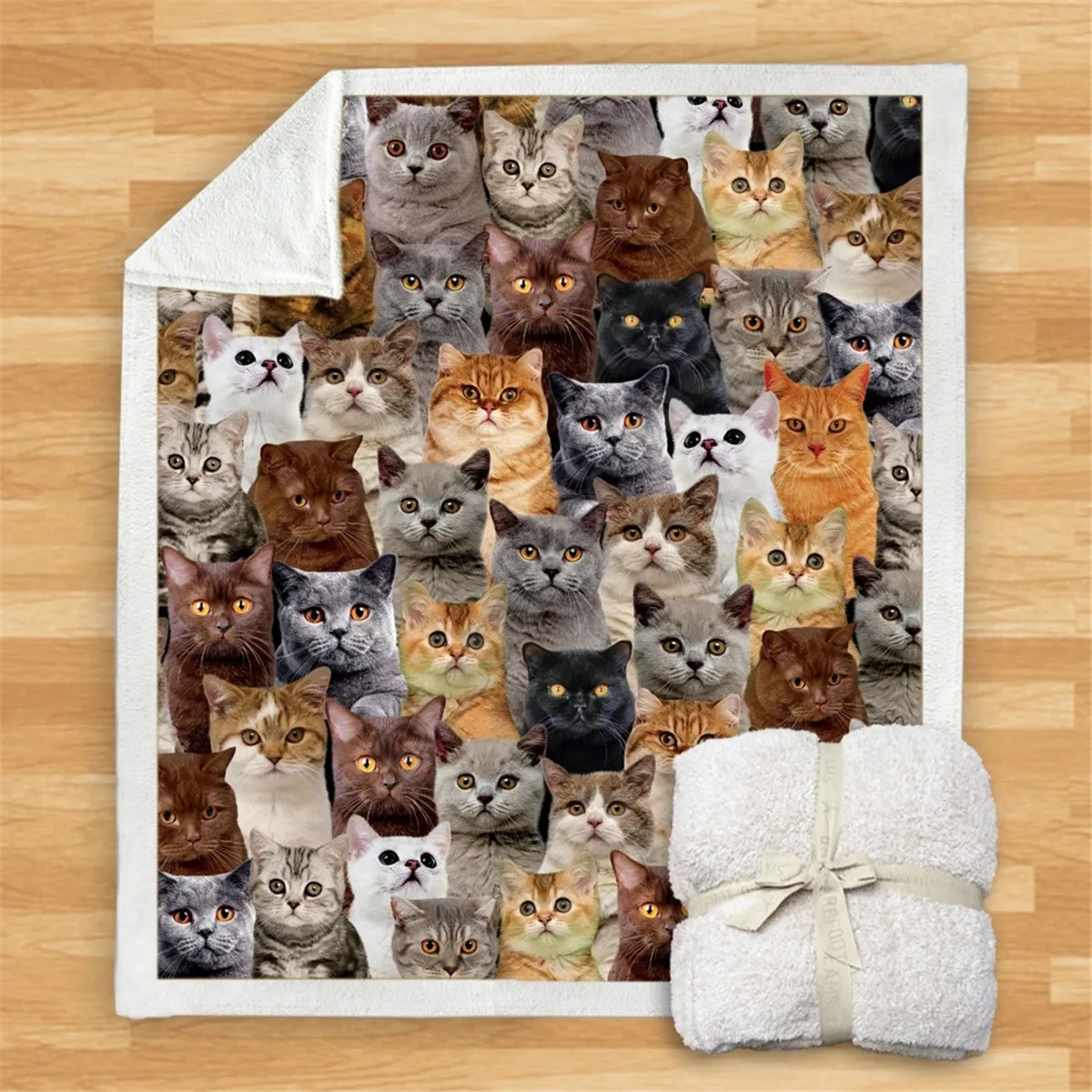 

You Will Have A Bunch Of British Shorthair Cats Premium Sherpa 3D printed Fleece Blanket on Bed Home Textiles Dreamlike