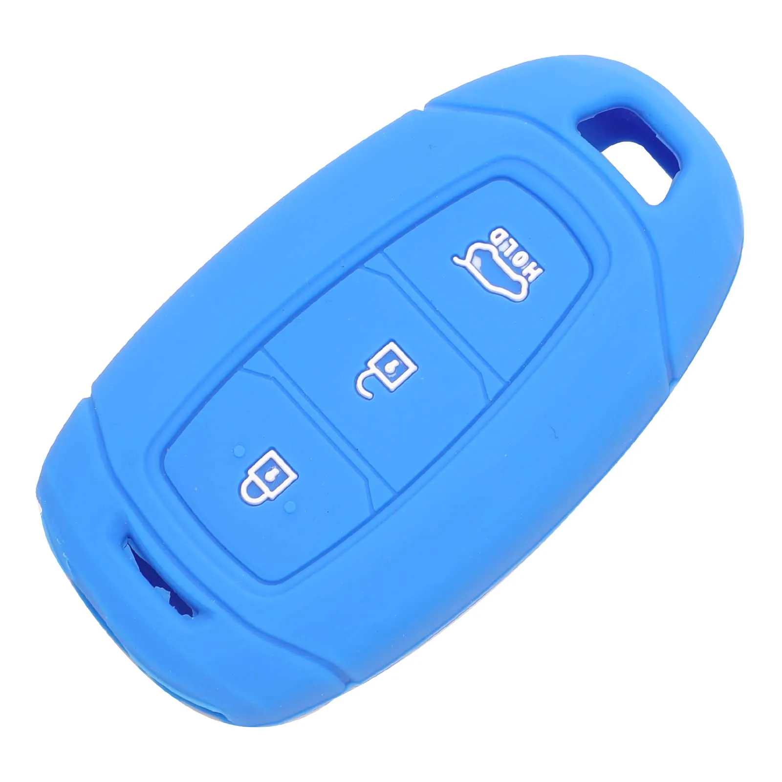 Black étui de clé de voiture en caoutchouc, 3 boutons, coque de protection, pour hyundai kona
