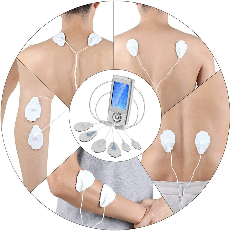 Muscle Therapy Stimulation Tens Pads Tissue Pain Relief 16 Modes Lymphatic Electric Massage Adjustable Lightweight LCD Compact