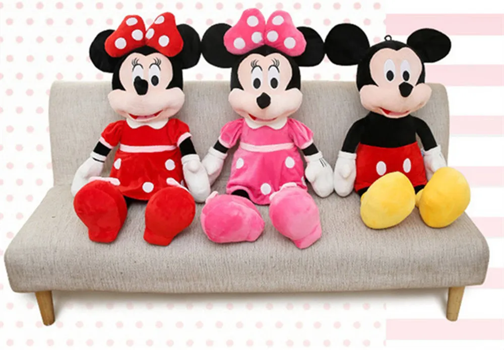 Hot Sale 40-100cm High Quality Stuffed Mickey&Minnie Mouse Plush Toy Dolls Birthday Wedding Gifts For Kids Baby Children