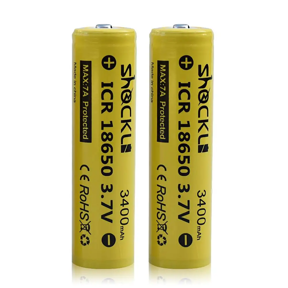 2 шт 3,7 V 18650 аккумулятор 3400mAh 5A Shockli IMR литий-ионный аккумулятор Кнопка верхний разряд с чехол для фонарика