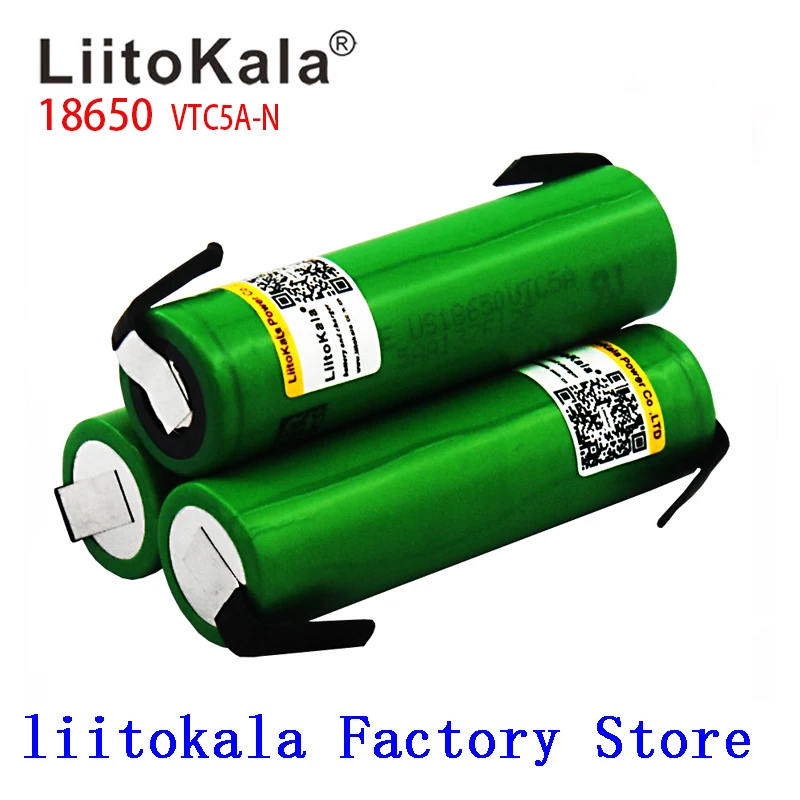 Liitokala 18650 2600 мАч VTC5A N ОРИГИНАЛ 3 6 В US18650 аккумулятор с высоким потоком энергии 40