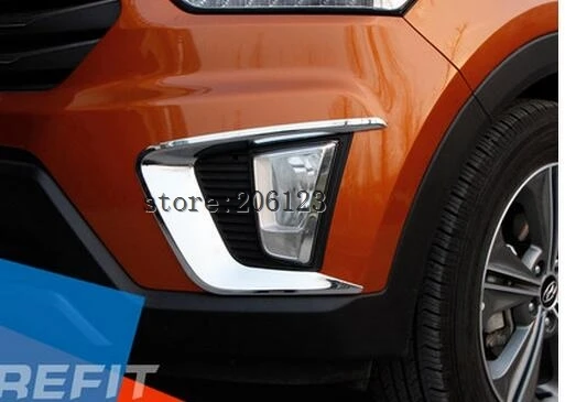 

2 Pcs/Set Car Styling Front Fog Light Decorative Sequins Frame Lamp Trim ABS Accessories For Hyundai IX25 Creta 2015 2016