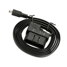 Câble de connexion OBD II 16 broches vers Mini USB pour affichage tête haute HUD