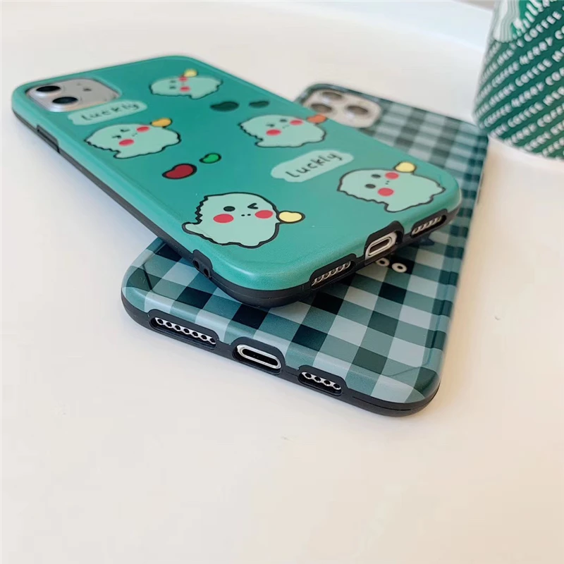 Чехол для телефона с рисунком счастливого клетчатого червя для Iphone 11 Pro Max X Xs Max Xr 6s 7 8 Plus Мягкий силиконовый чехол с цветочным принтом IMD