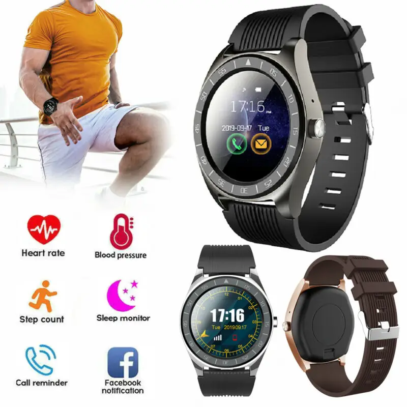 New V5 Smart Watch Phone With Camera 3D Curved Touch Screen TF SIM Card Bluetooth Wearable Device For Apple IOS Android Phone