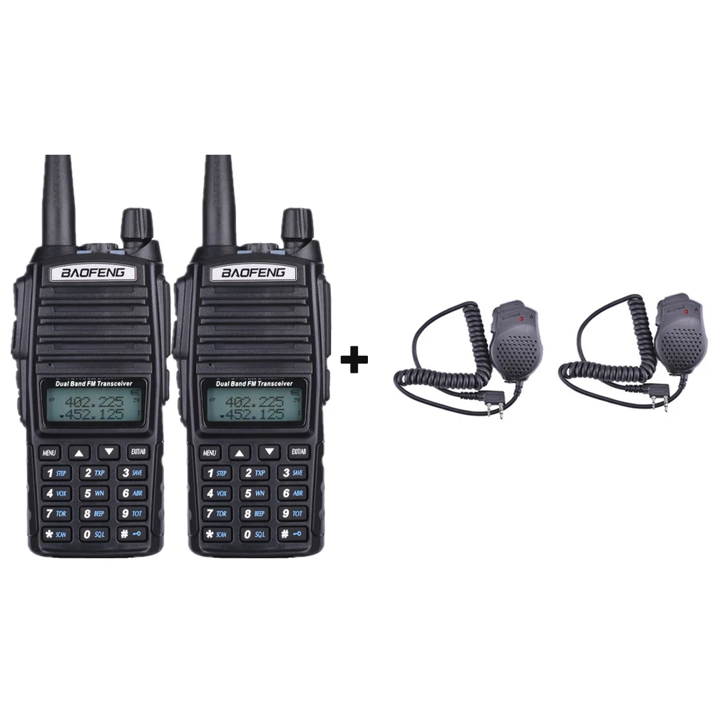 add 2mic 2 шт 8 Вт 128 канал Baofeng двухстороннее радио UV-82 Walkie TalkieDual Band VHF 136-174MHZ 400-520MHZ портативное радио - Цвет: add 2mic