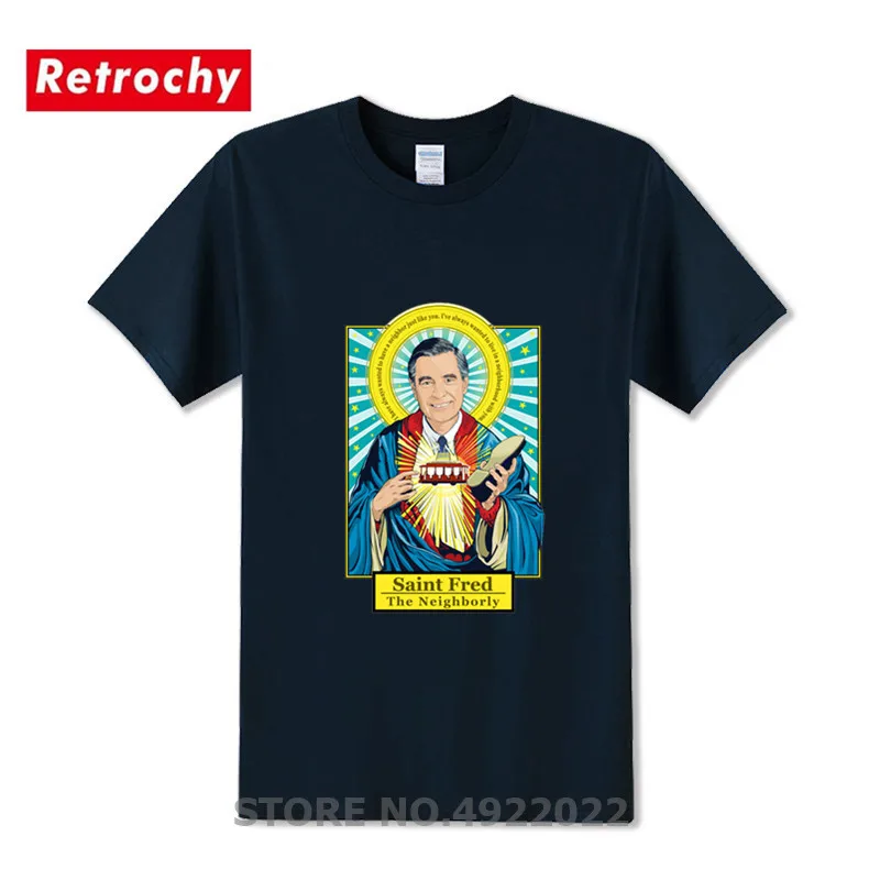 Летняя забавная футболка хит продаж 2019 Мужская Футболка Saint Fred The Neighborly Mr Rogers Heather