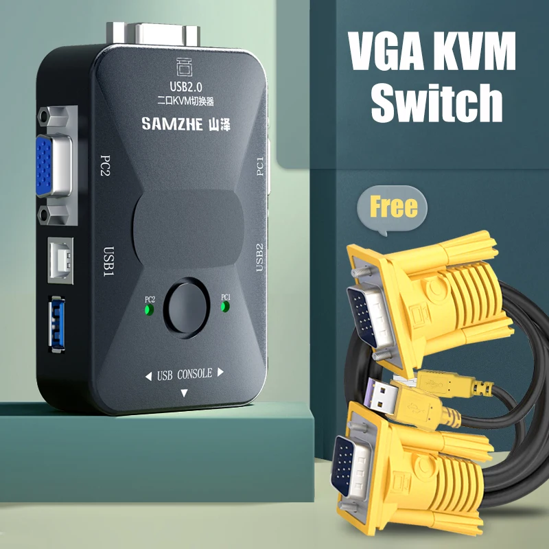Kvm-переключатель SAMZHE 4 порта USB 2 0 VGA разветвитель принтер мышь клавиатура