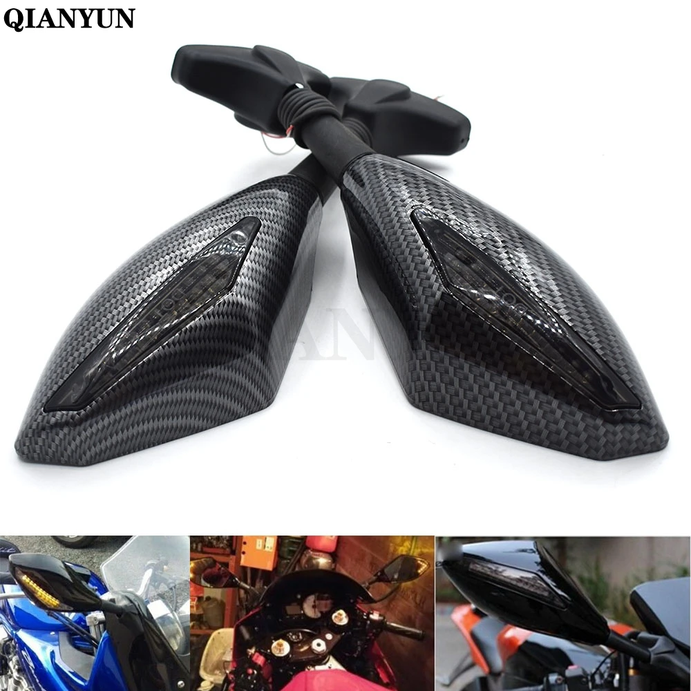 

Universal Motorcycle Rear View Side Wing Mirrors w/ LED Turn Signal Light for Honda CBR600 F1/F2/F3/F4/F4i CBR600RR 1987-2010