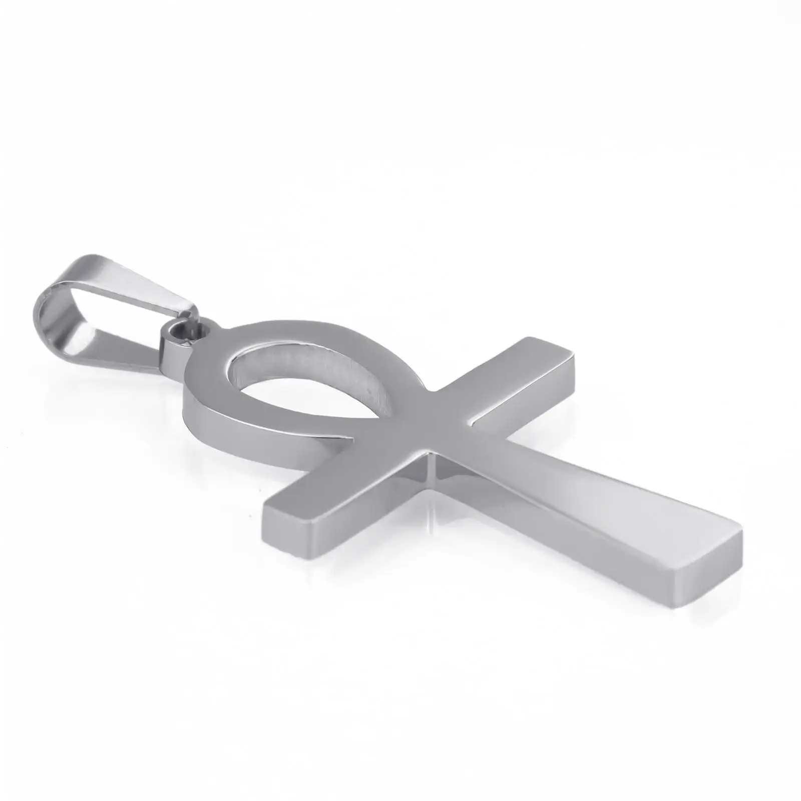 Mens 316L Stainless Steel Pendants Ancient Ankh Cross Egyptian Symbol Of Life Necklace Chain Jewelry 2