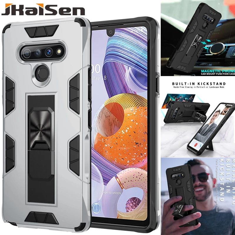 JKaiSen противоударный армированный с планкой чехол для телефона LG Stylo 5 6 Aristo Plus Harmony4 Q61 автомобильный держатель
