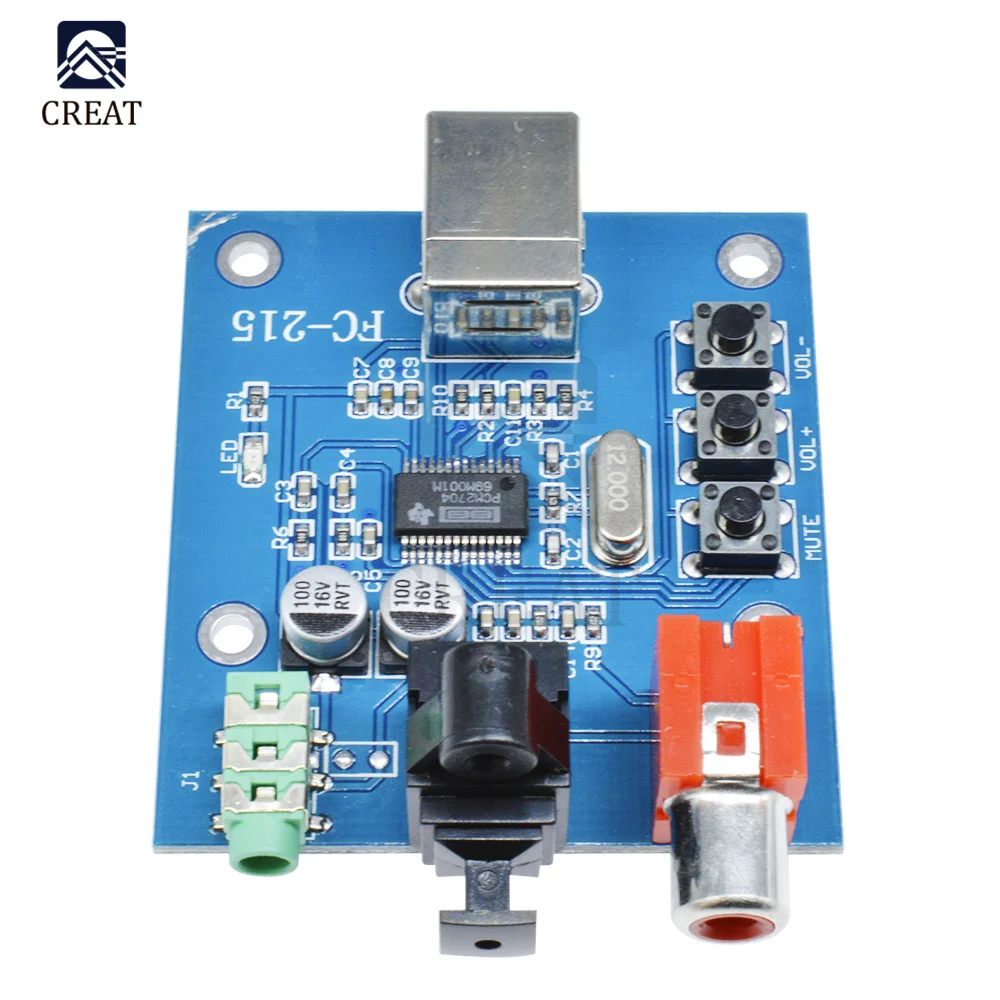 5V PCM2704 USB DAC to S/PDIF Sound Card Decoder Board Module Output F/PC 2 Channel Analog interface | Электронные компоненты и