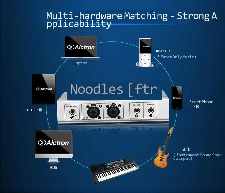 US $127.80 Alctron U16K MK3 USB Audio Recording Interface DSP Effect Input External USB Sound Card For Smart Phone Computer Pad Gitar