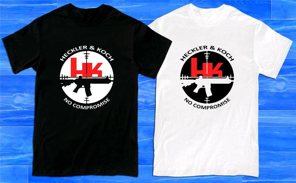 Hk логотип Heckler &amp Koch огнестрельное оружие Мужская Футболка размер S до 2Xl