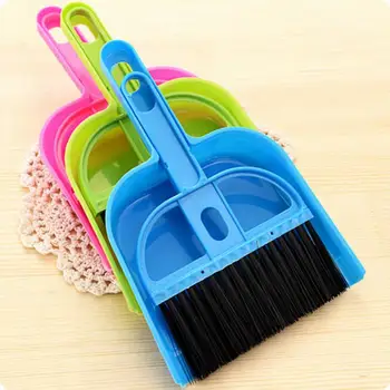 

Mini Desktop Sweep Cleaning Brush Two-Piece Set Keyboard Brush Small Broom Dustpan Set for Home School Office Clean Brush