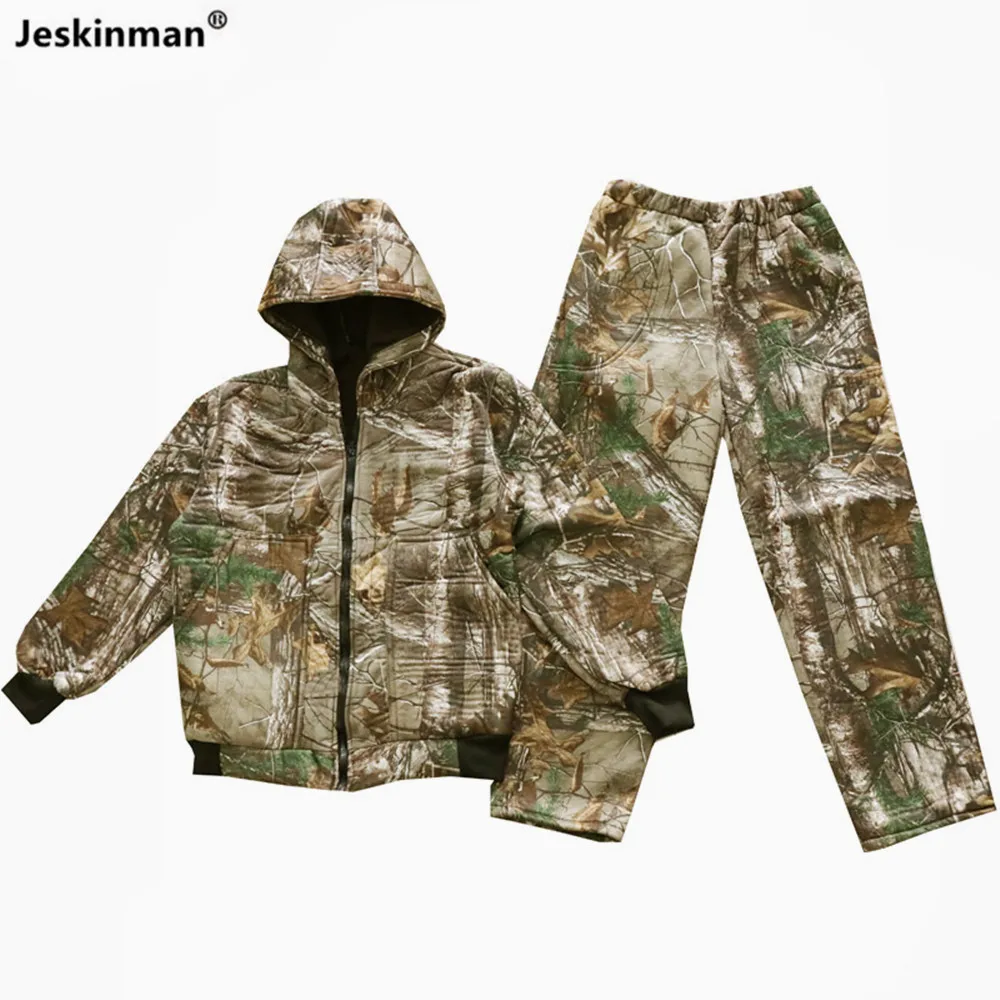 Men's Winter Hooded Hunting Coat Thicken Bionic Camouflage Warming Jacket