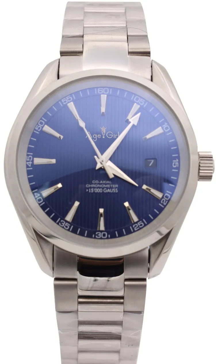 

Luxury Brand New Mens Automatic Mechanical Watches Stainless Steel Bracelet Aqua Terra 150m Blue 41mm Stainless Steel Duo Date