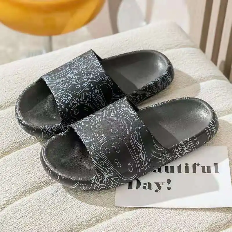 2022 ColorLeisure Man And Women Indoor Bathroom Anti-slip ShoesThick Platform Slippers Summer Beach Eva Soft Sole Slide Sandals 
