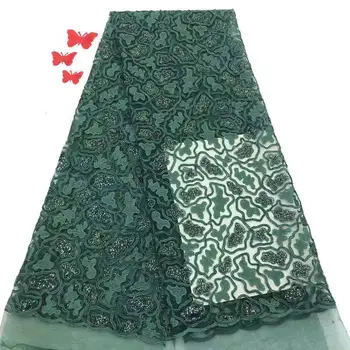 

Nigerian Lace Fabric 2019 High Quality Lace Sequin Tulle Lace Fabric French Tulle Lace Fabric For Wedding Dress H2378