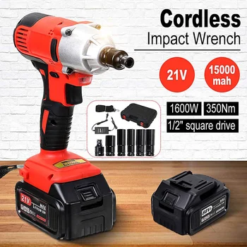 

Brushless Electric Wrench Impact 1600W 350N.m Socket Wrench Powerful Motor 21V 15000mah Li Battery Hand Power Drill Installation