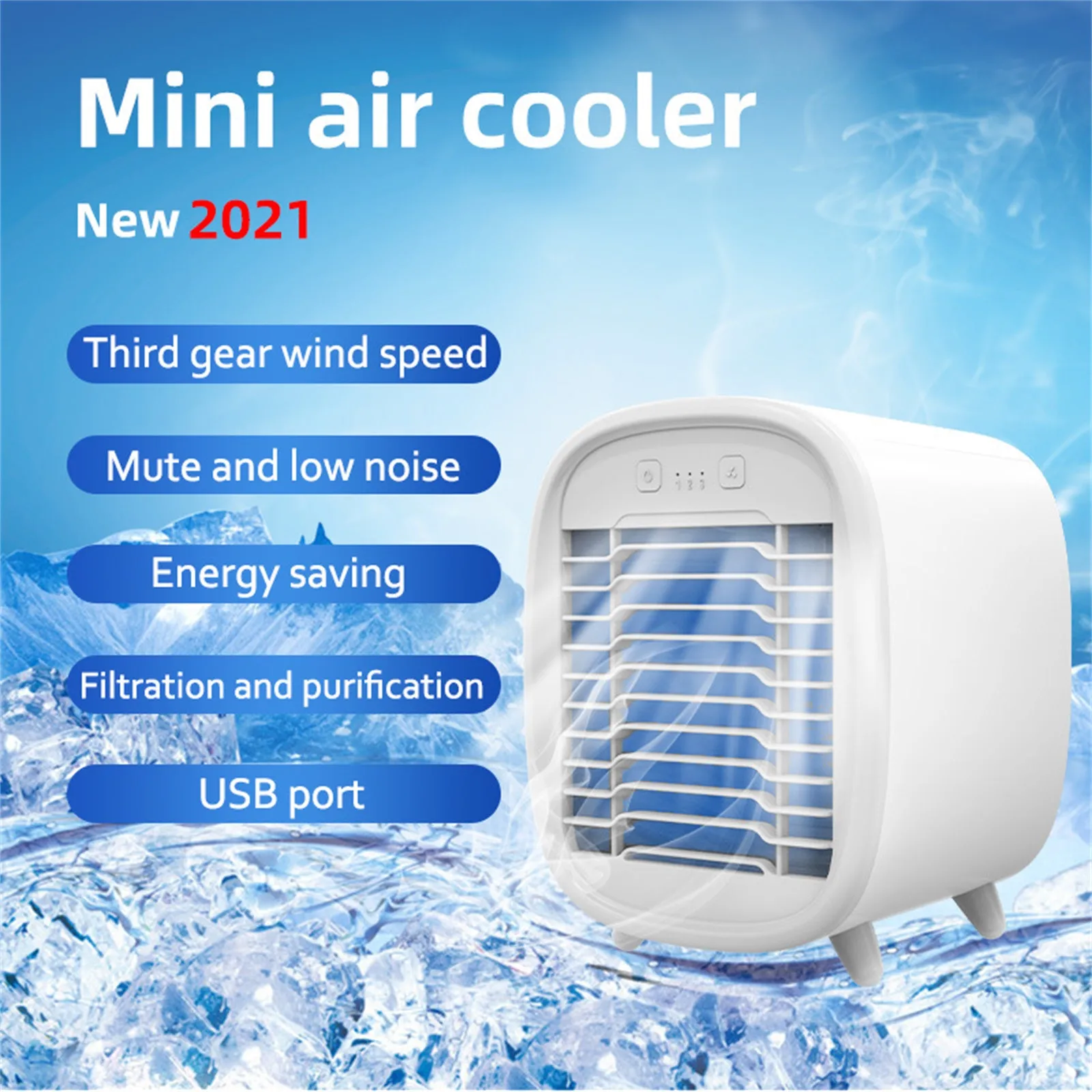 3 IN1 Portable Mini Air Conditioner Desktop Fan  Cooler Humidifier Purifier USB 