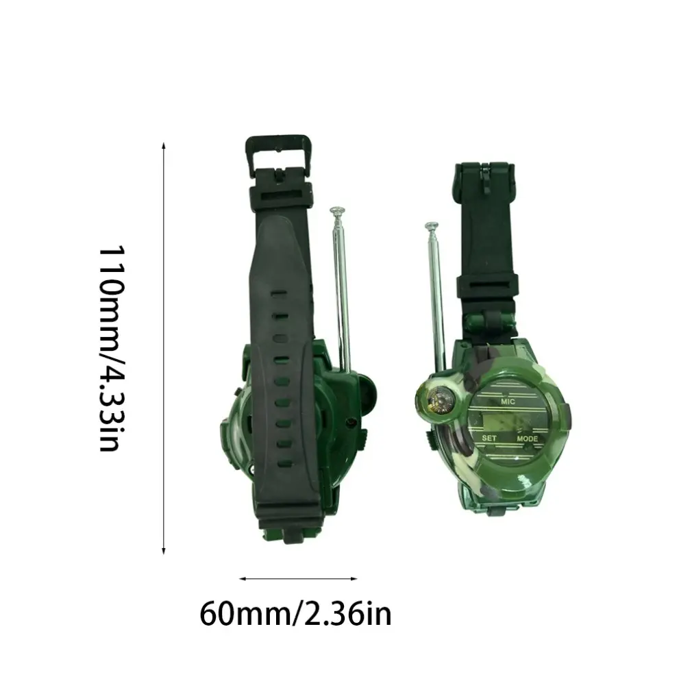 2PCS 7 In 1 Camouflage 2 Way Mini Walky Radios Talkies Watches Toys For Kids Interphone Clock 2021 New Children's Toy Daily Gift