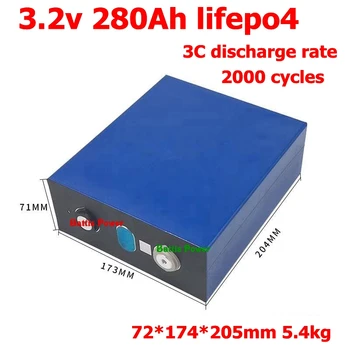 

4pcs 3.2V 280Ah 300Ah Lifepo4 lithium battery 3C discharge for 12v RV EV mortorcycl Solar System Lithium battery pack diy
