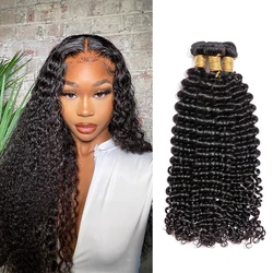 1 3 4 Bundles Deal 26 28 30 Inch Loose Deep Wave Brazilian Hair Weave Bundles Curly Bundle Water Wholesale Raw Virgin Remy