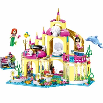 

Girl Friends Princess Mermaid Ariel Undersea Palace Building Bricks Blocks Sets Toy Compatible with For girl