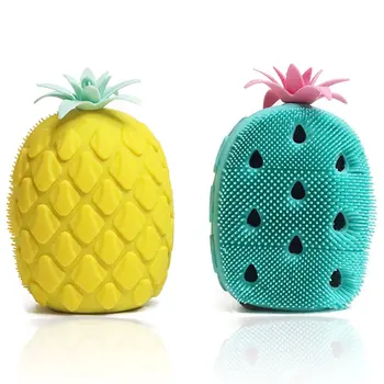 

Facial Cleansing Brush Peeling Massage Pore Deep Cleansing Pineapple Shape Silicone Face Wash Brushes Beauty Tool