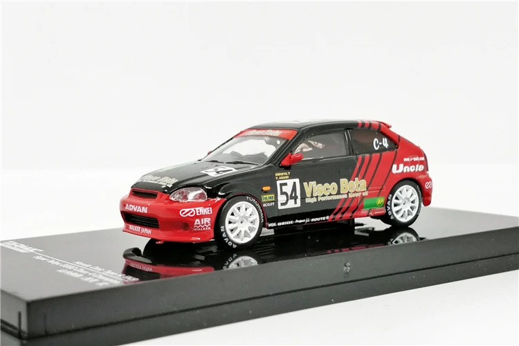 Гудронированное шоссе работает 1: 64 Honda Civic Тип R EK9#54 Super Taikyu 2000 литья под давлением модель автомобиля