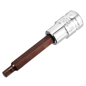 

uxcell 1/2-Inch Drive 6mm Hex Bit Extra Long Socket DIY hand-making Chrome Vanadium Steel S2 Steel Brass Tone Silver Tone