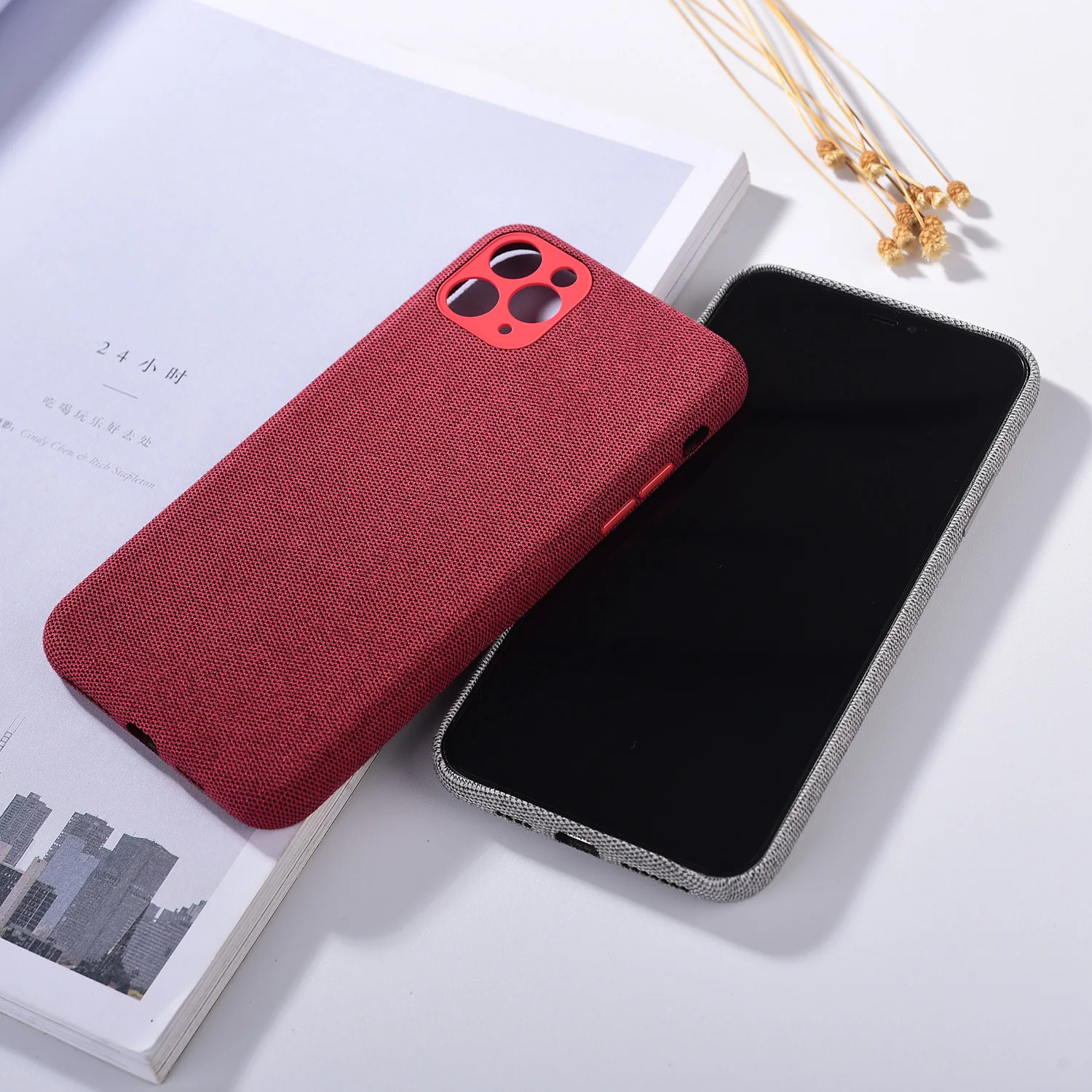 New For iPhone 12 11 Pro Max 12 Mini Canvas Case Cloth Soft Finish Cover Full Protect Housing Shell For Iphone 7 8 Plus X XS Max