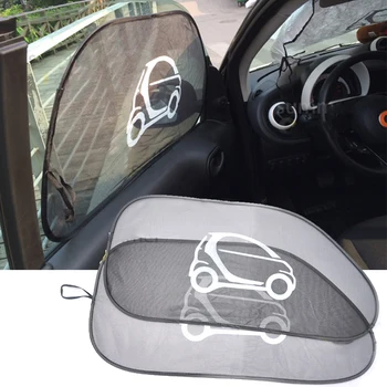 

2Pcs For Smart Fortwo 453 Car Window Sunshade Cover Curtain UV Protection Auto Side Windows Sun Visor Shield Mesh Sun Shade