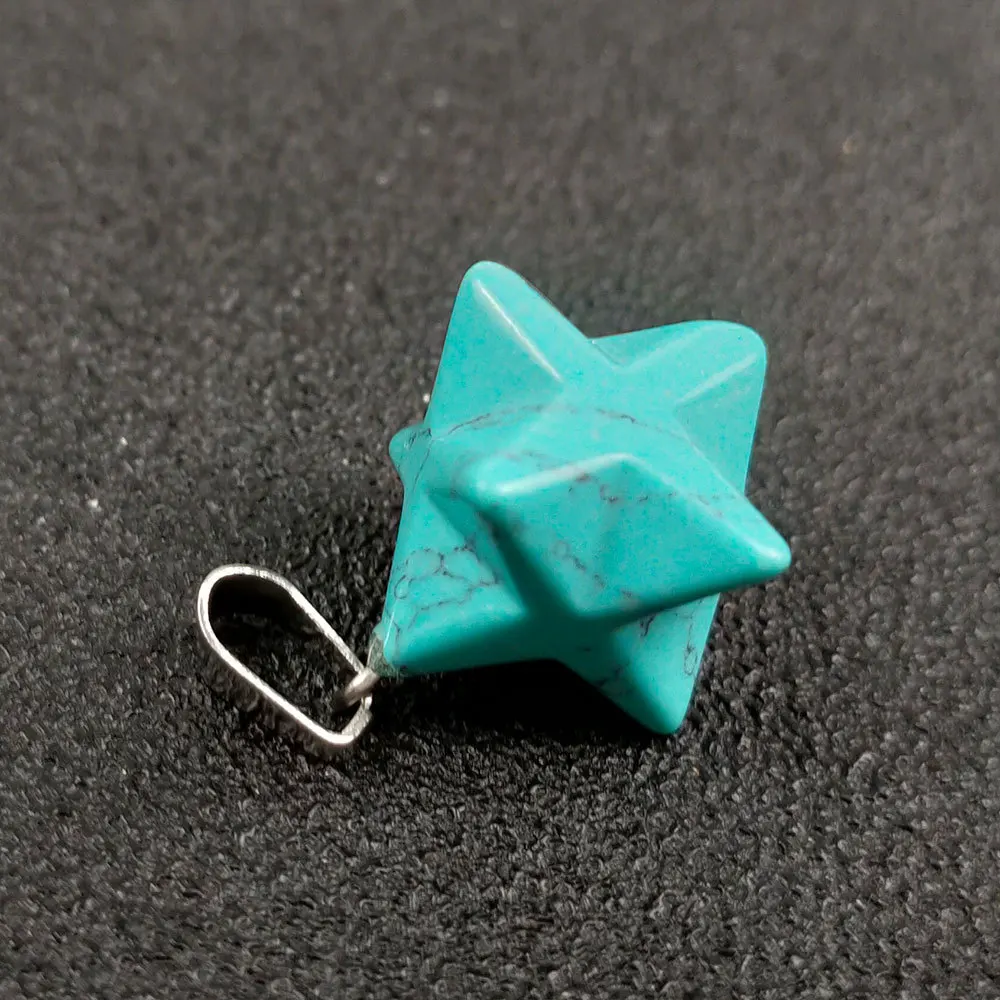 Natural Stone Hexagram Rose Quartz Pendants Tiger's Eye Opal Crystal Pendulum Pendants fit Chakras Necklace Making