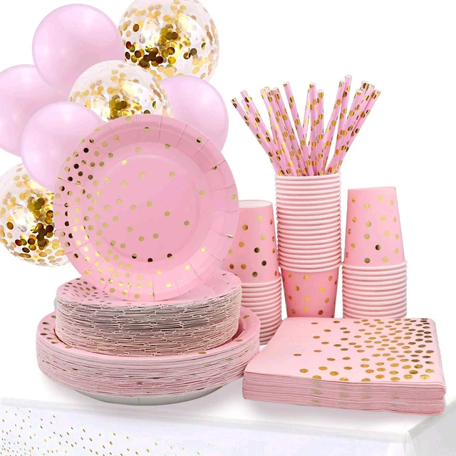 Assiettes À Gâteaux En Papier Doré, Vaisselle Jetable Pour Fête De 10  Personnes, Décor De Fête D'anniversaire - Jetable Partie Vaisselle -  AliExpress