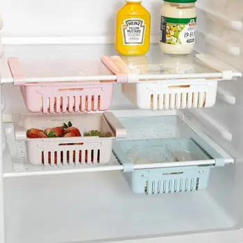 

Adjustable Stretchable Refrigerator Drawer Drawer Basket Daily Pull-type Classification Fresh Storage Box Freezer Holder LA723