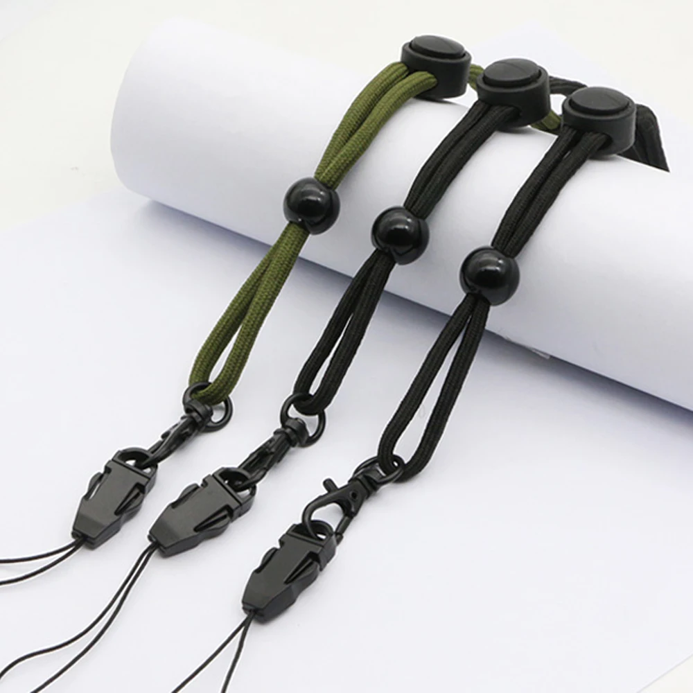 5/10Pcs 27CM Flashlight Straps Lanyard Sling EDC Outdoor Tools Black Paracord Ajustable Anti Lost for Torch Camera Phone Kits hat strap