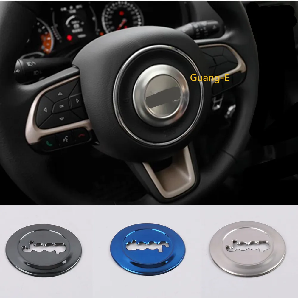 

Car Detector Stick Styling Cover Stainless Steel Middle Steering Wheel Interior Kit Trim Frame For Jeep Renegade 2016 2017 2018