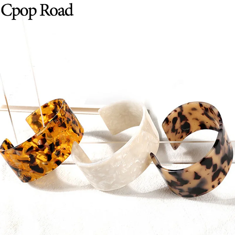 

Cpop New Leopard Acrylic Bracelets & Bangles Personality Exaggeration Bracelet Fashion Jewelry Women Accessories Hot Sale Gift