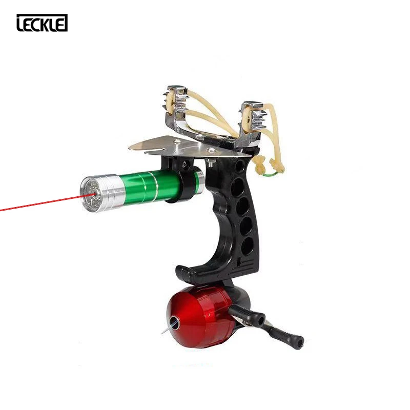 

Alloy Steel Fishing Slingshot Bow And Arrows Powerful Catapult Sling Shot With Laser Light Aiming Outdoor Hunting Shooting Game