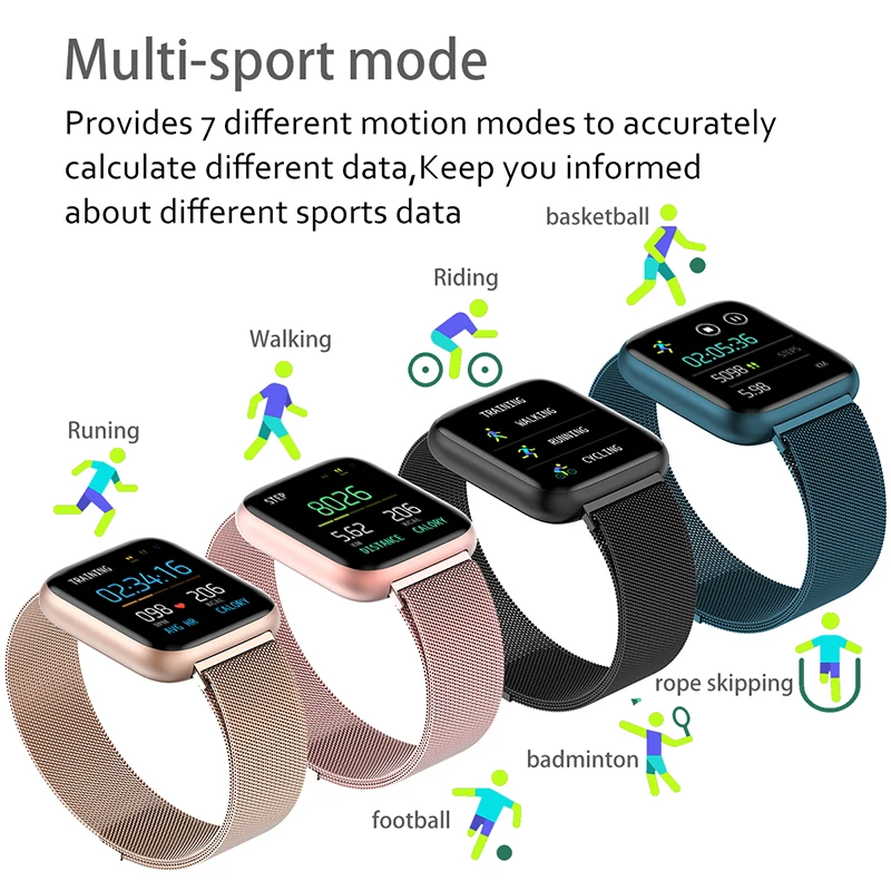 MISTEP Bluetooth Smart Watch 1.4inch Full Touch Color Screen Heart Rate Blood Monitor Smartwatch 40mm Multi-watch face