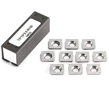 

SHGO HOT-10Pcs 15mm Square Carbide Inserts Cutters (15 X15 X2.5-R150) Replacement Insert Cutter 6 inchRadius Face For Woodworkin