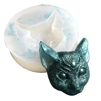 

Epoxy Resin Cat Charms Silicone Molds Jewelry Casting Sphynx Cat 3 Eyes Kitty Horns Kitten Head Raven Crow Skull Mold