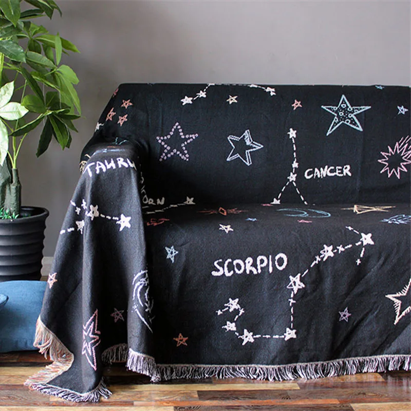 12 созвездий пледы одеяло Slipcover шикарный Cobertor диван покрытие нескользящее сшитое одеяло s рождественские украшения для дома