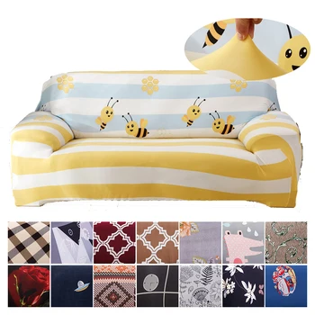 

1/2/3/4 Seater Printed Sofa Cover Spandex Elastic Furniture Protective Couch Cover Washable Seat Couch Slipcover Home Decor