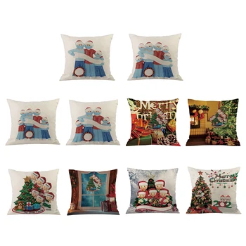 

Throw Pillow Case Christmas Sofa Bed Cushion Cover Decor Christmas Pillowcase Set for Household Bedroom Decoration