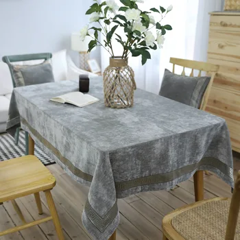 

European Style Table Cloth Gray for Rectangular Table Cover for Parties Table Cloths square for Home Wedding Table Decoration