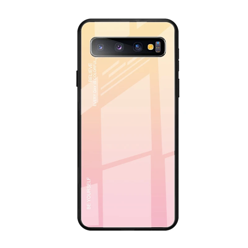Роскошный чехол Aurora для samsung Galaxy S10 S9 S8 Plus Note 10 Pro 9 8 градиентная задняя крышка Aurora для samsung M30 20 10 40 чехол - Цвет: Yellow